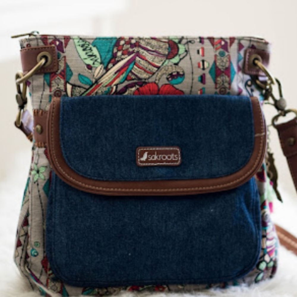 SAKROOTS Artist Circle Spirit Desert Valentina Ramos Owl Floral Crossbody Bag